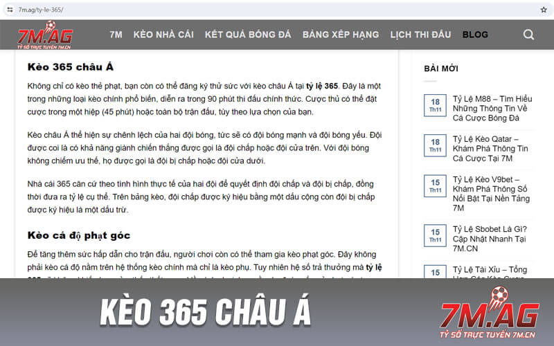 Kèo 365 châu Á