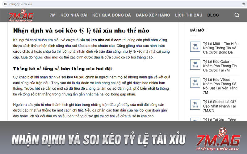 Nhận định và soi kèo tỷ lệ tài xỉu