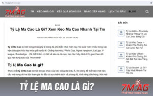 Tỷ Lệ Ma Cao Là Gì?